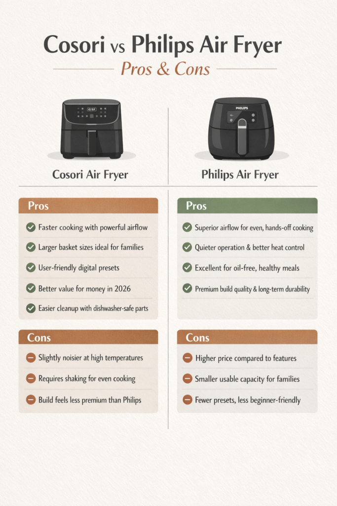 Cosori vs Philips Air Fryer: What to Buy in 2026?