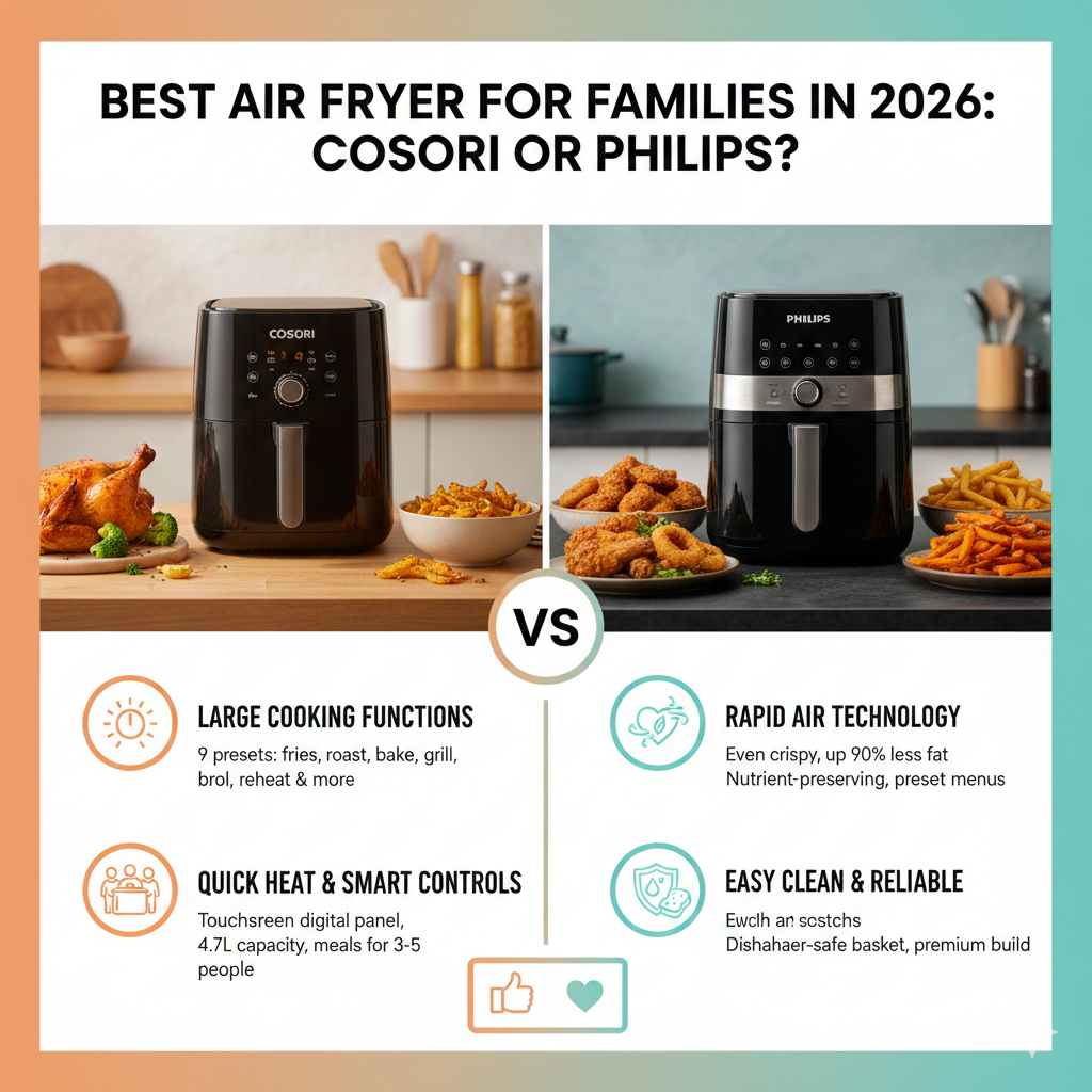 Best Air Fryer for Families in 2026: Cosori or Philips?