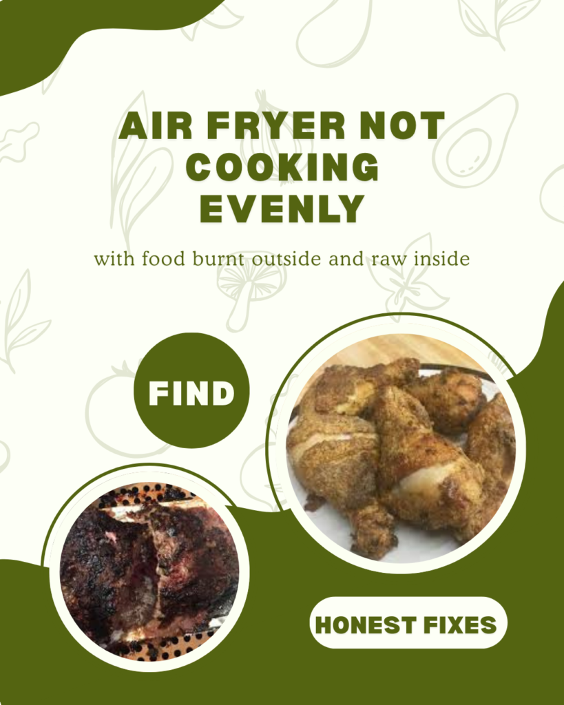 air fryer not cooking evenly with food burnt outside and raw inside