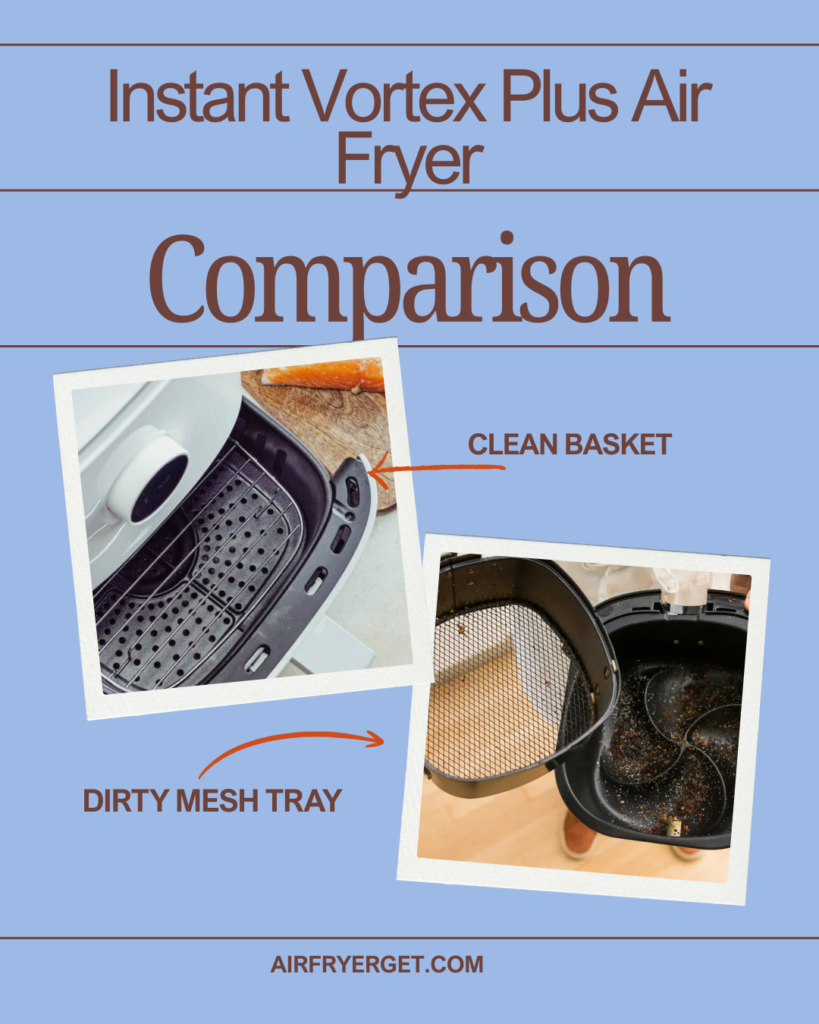 Instant Vortex Plus air fryer easy cleaning non stick basket.