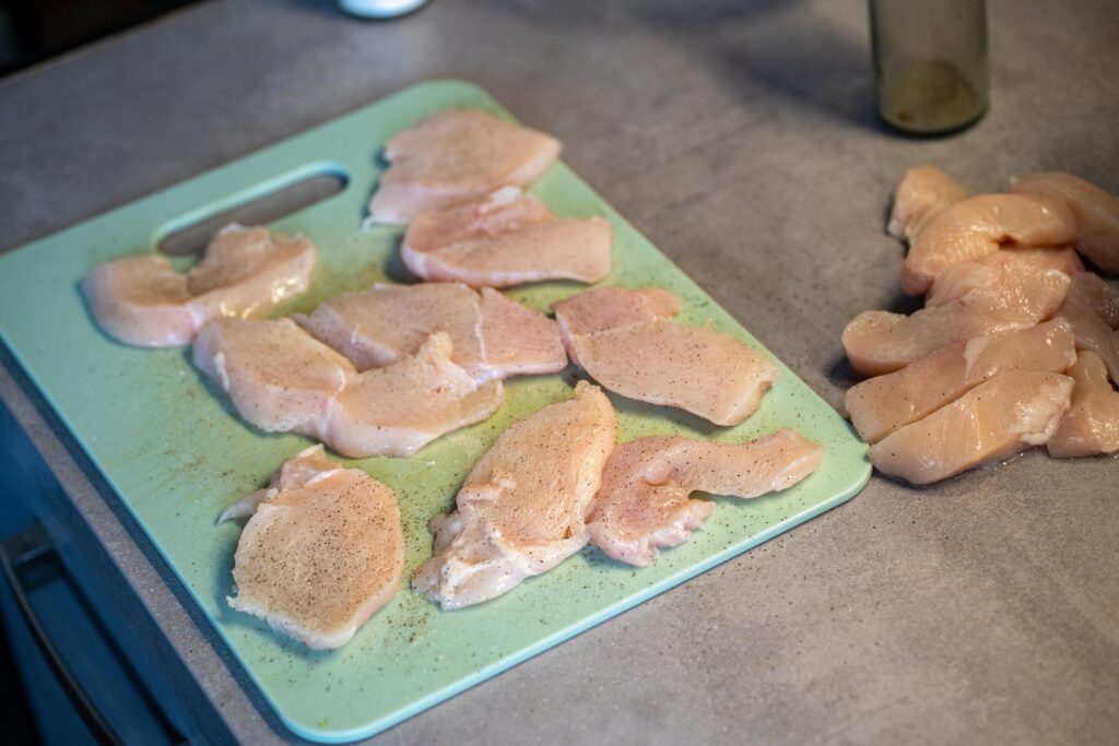 Preparing chicken breast evenly for air fryer cooking