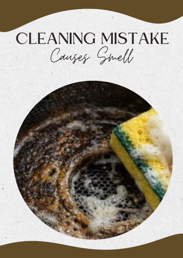 dirty air fryer basket with grease buildup causing smoke