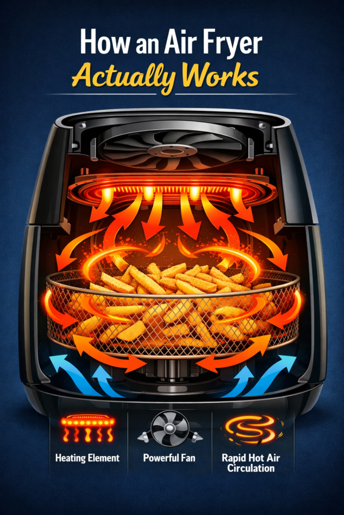 how air fryer hot air circulation works