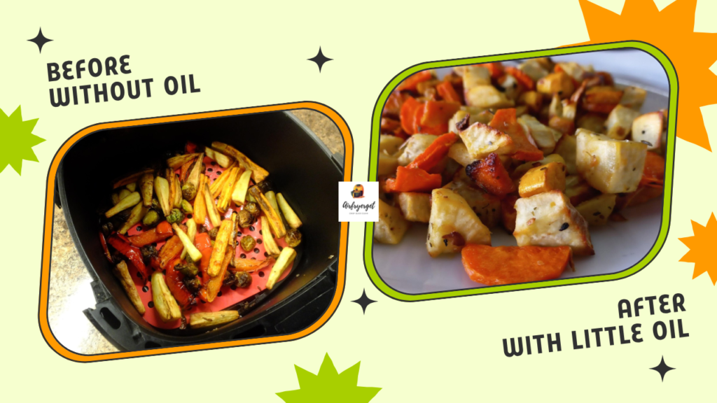 do you need oil in an air fryer before and after comparison crispy vs dry