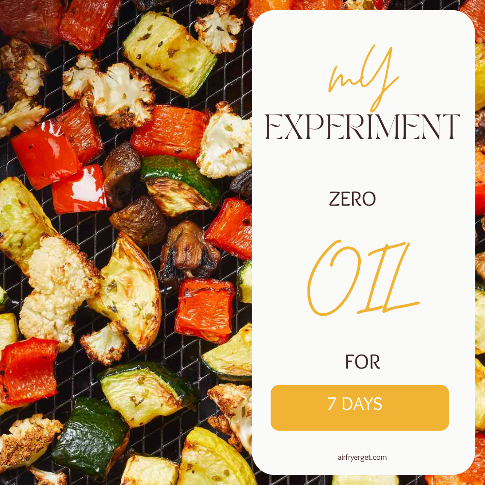 using oil in air fryer vs no oil experiment setup ingredients basket