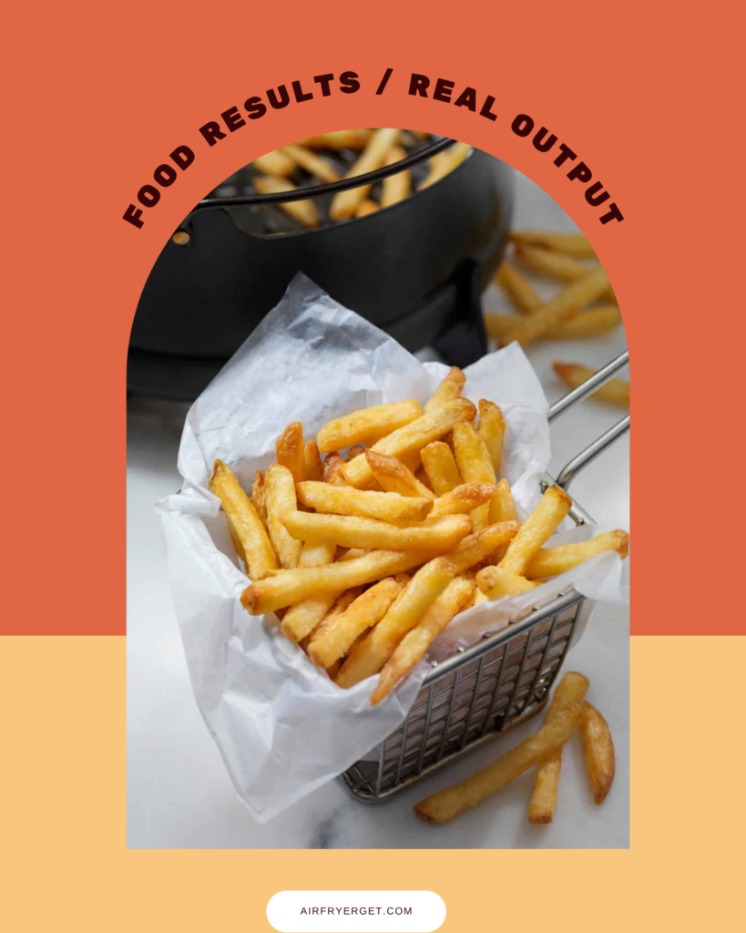crispy french fries cooked in air fryer showing how airfryers work results