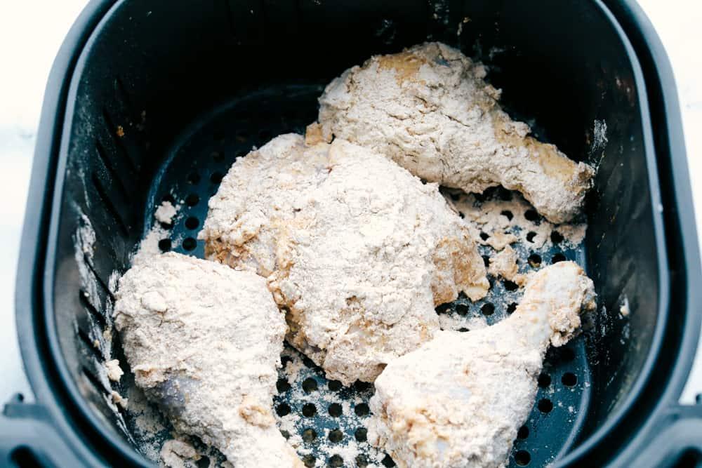 wet batter dripping in air fryer causing cooking mess