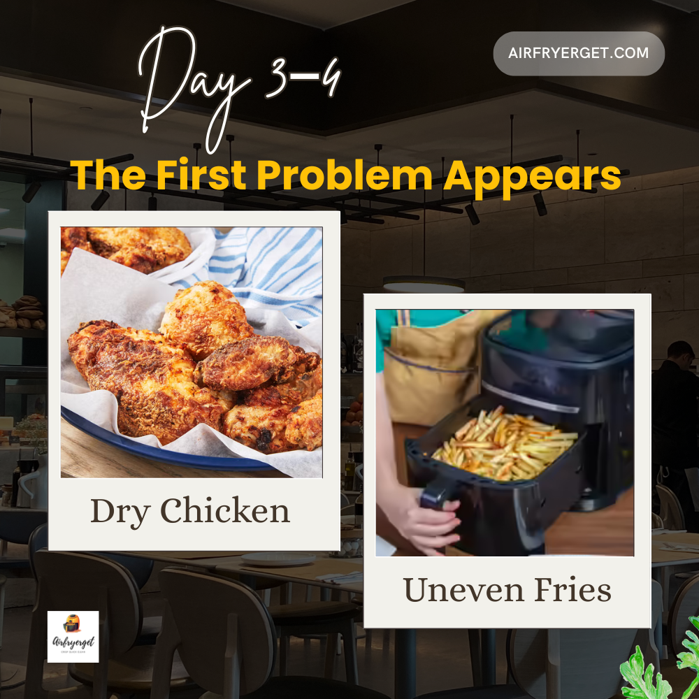 air fryer no oil results dry uneven cooking fries and chicken