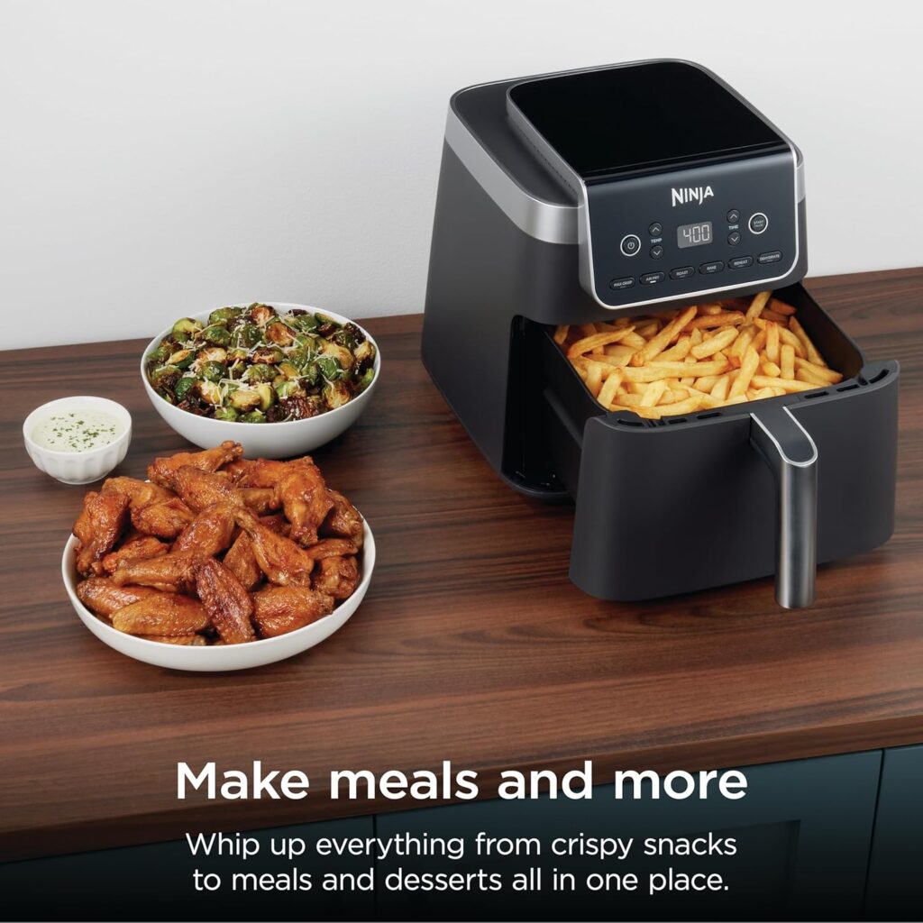Ninja XL 6.5 QT air fryer for fast family meals with crispy results and multiple cooking functions
