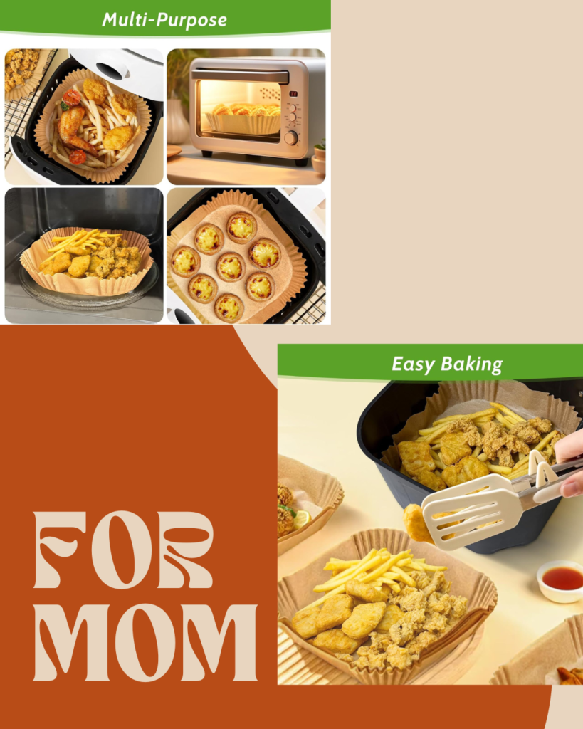 Non stick air fryer parchment paper liners for easy cleaning and mess free cooking