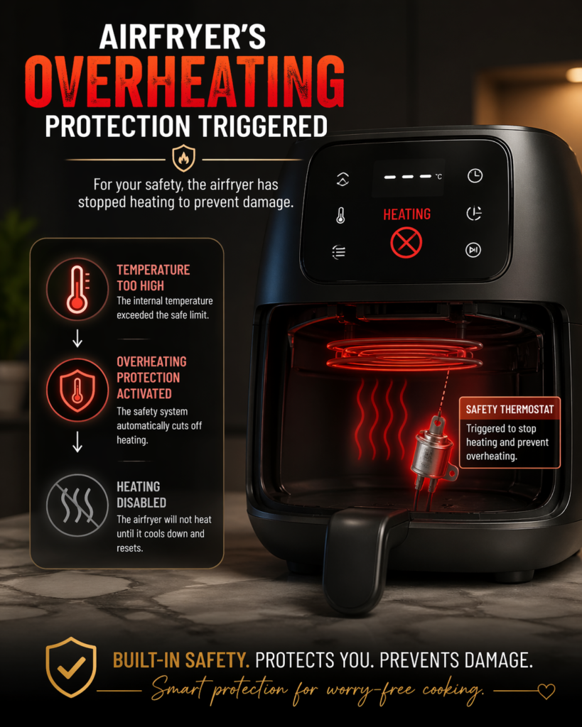 blocked air fryer vents causing overheating and shutdown