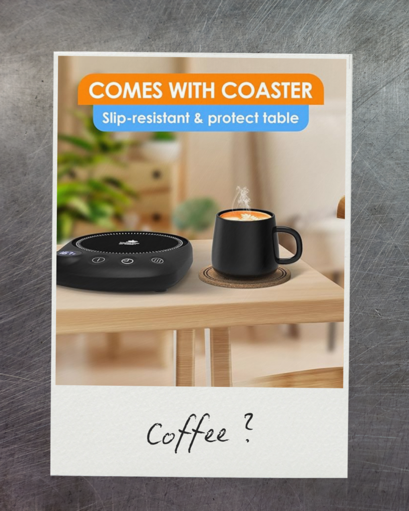 electric coffee mug warmer with temperature control for keeping drinks warm all day