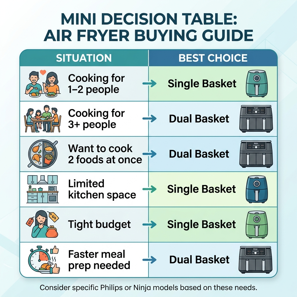 dual vs single air fryer which one should you buy