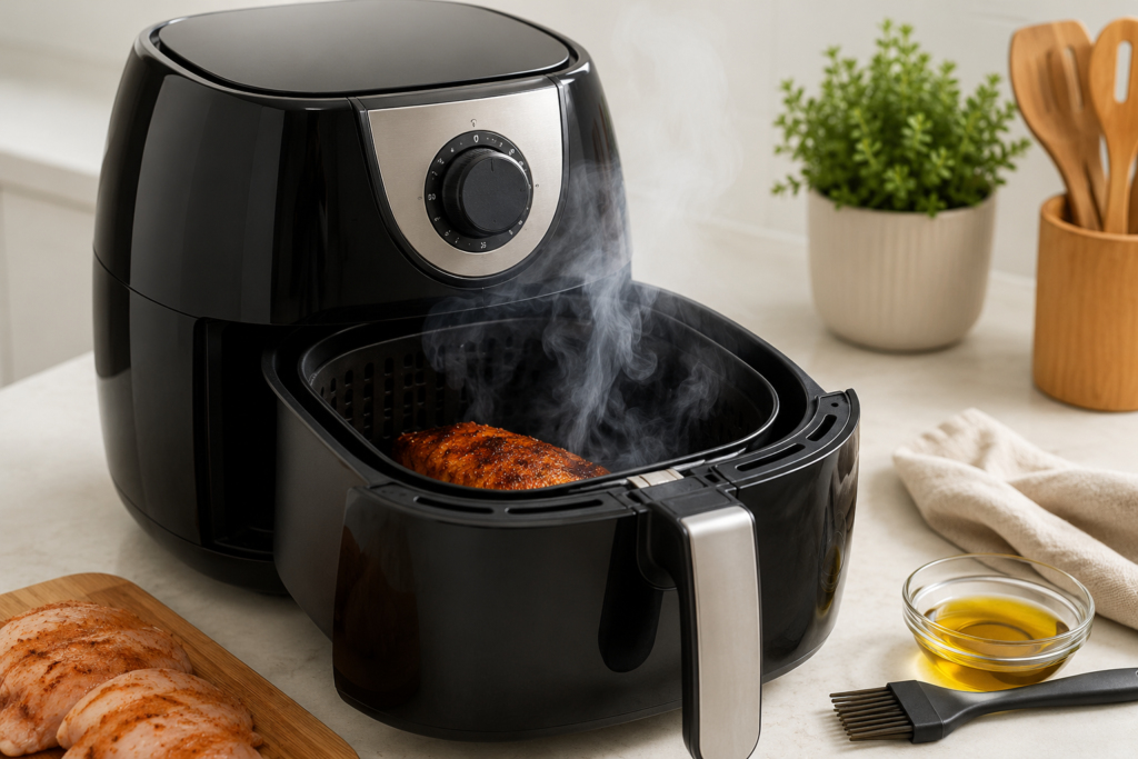 air fryer smoking when cooking bacon due to fat
