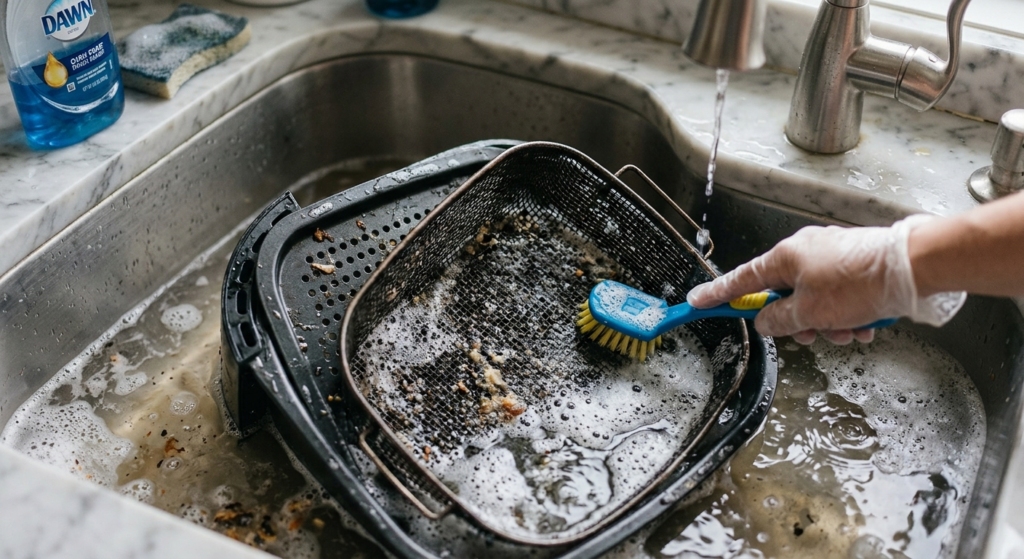 How to clean an airfryer basket and tray