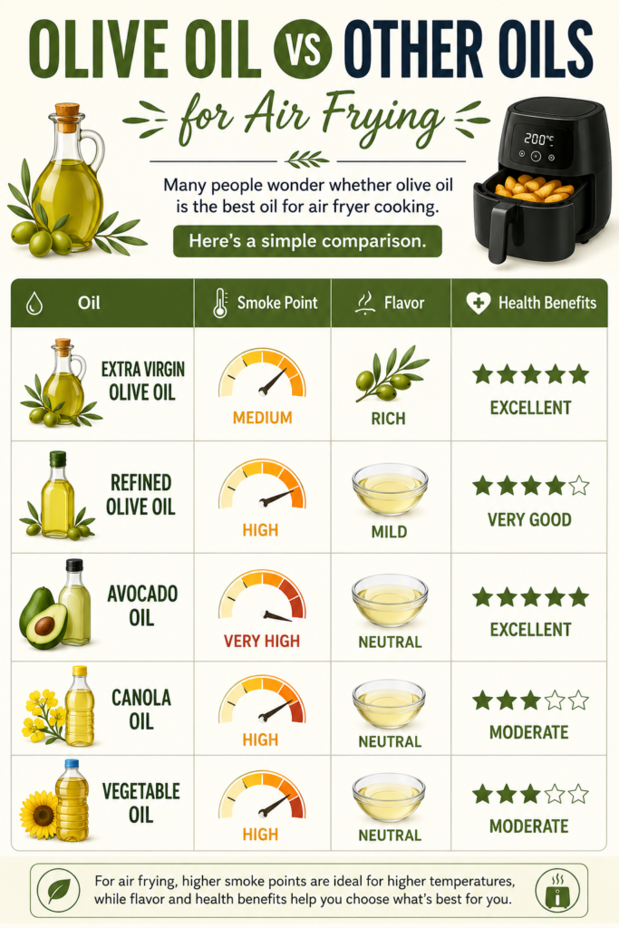 Olive oil vs avocado oil for air fryer cooking